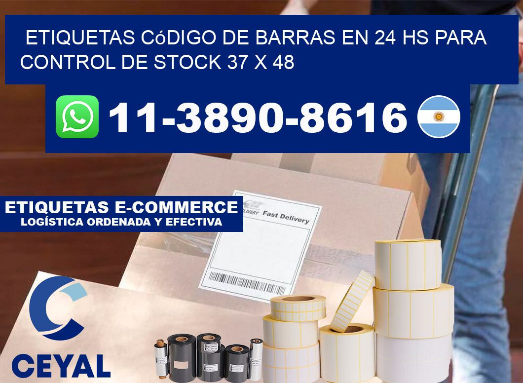 Etiquetas código de barras en 24 hs para control de stock 37 x 48