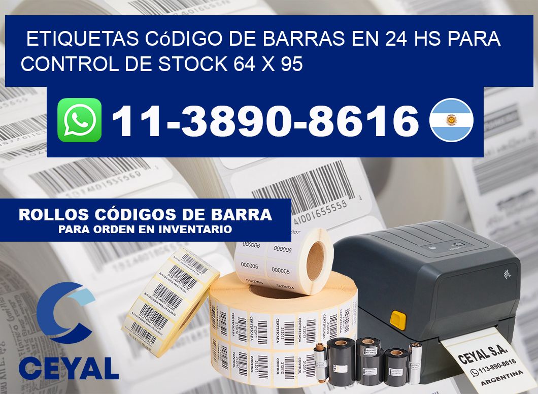 Etiquetas código de barras en 24 hs para control de stock 64 x 95