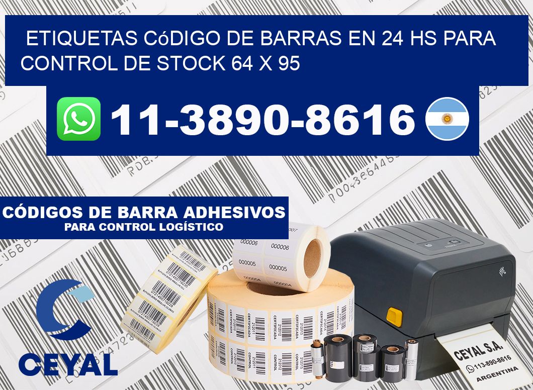 Etiquetas código de barras en 24 hs para control de stock 64 x 95