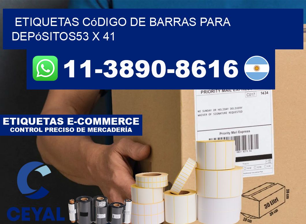 Etiquetas código de barras para depósitos53 x 41