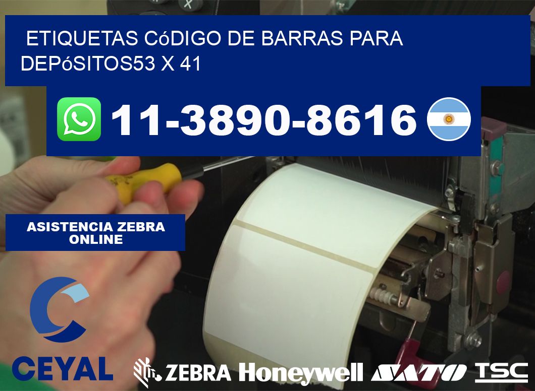 Etiquetas código de barras para depósitos53 x 41