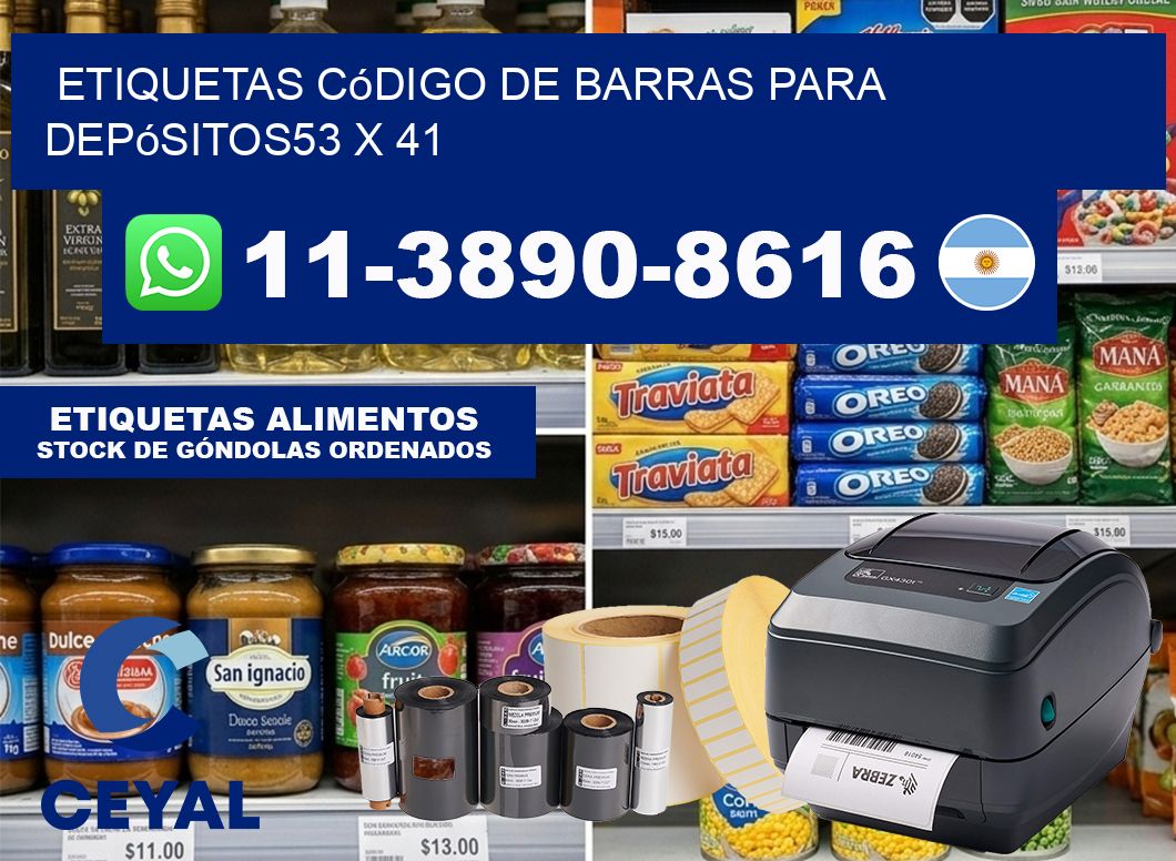 Etiquetas código de barras para depósitos53 x 41