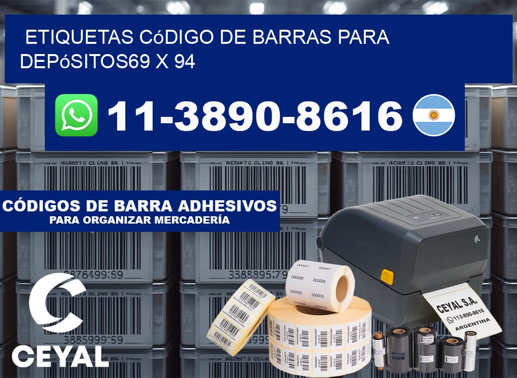 Etiquetas código de barras para depósitos69 x 94