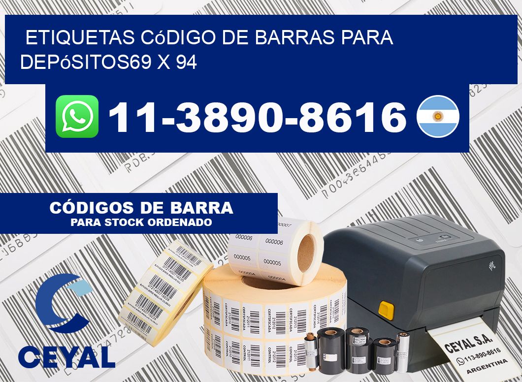 Etiquetas código de barras para depósitos69 x 94