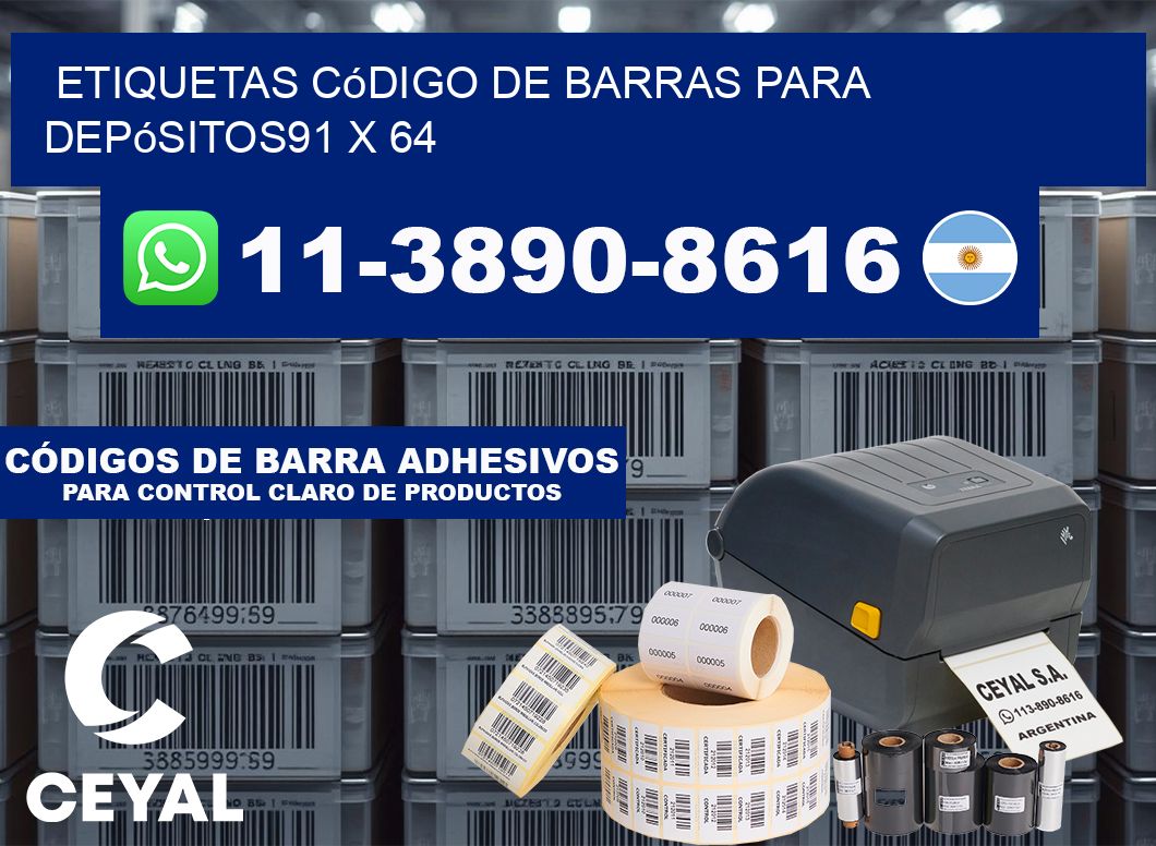 Etiquetas código de barras para depósitos91 x 64