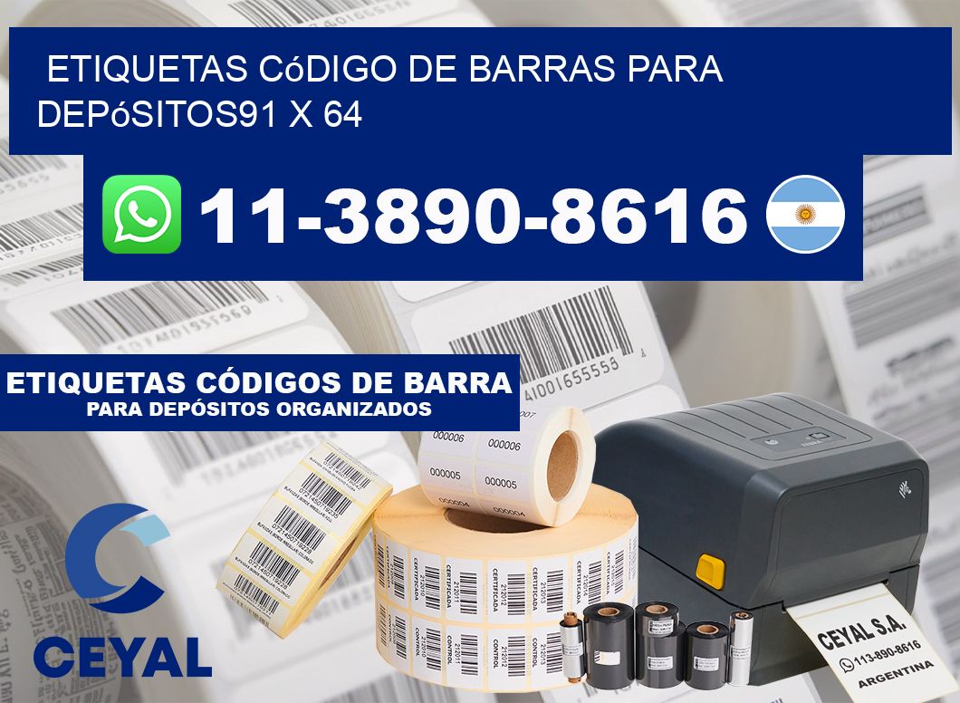 Etiquetas código de barras para depósitos91 x 64