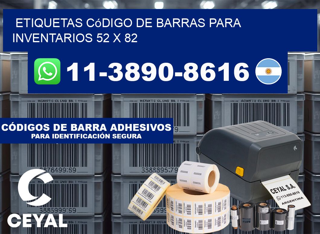 Etiquetas código de barras para inventarios 52 x 82