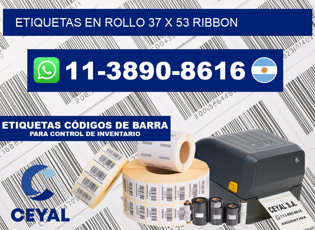 Etiquetas en rollo 37 x 53 ribbon