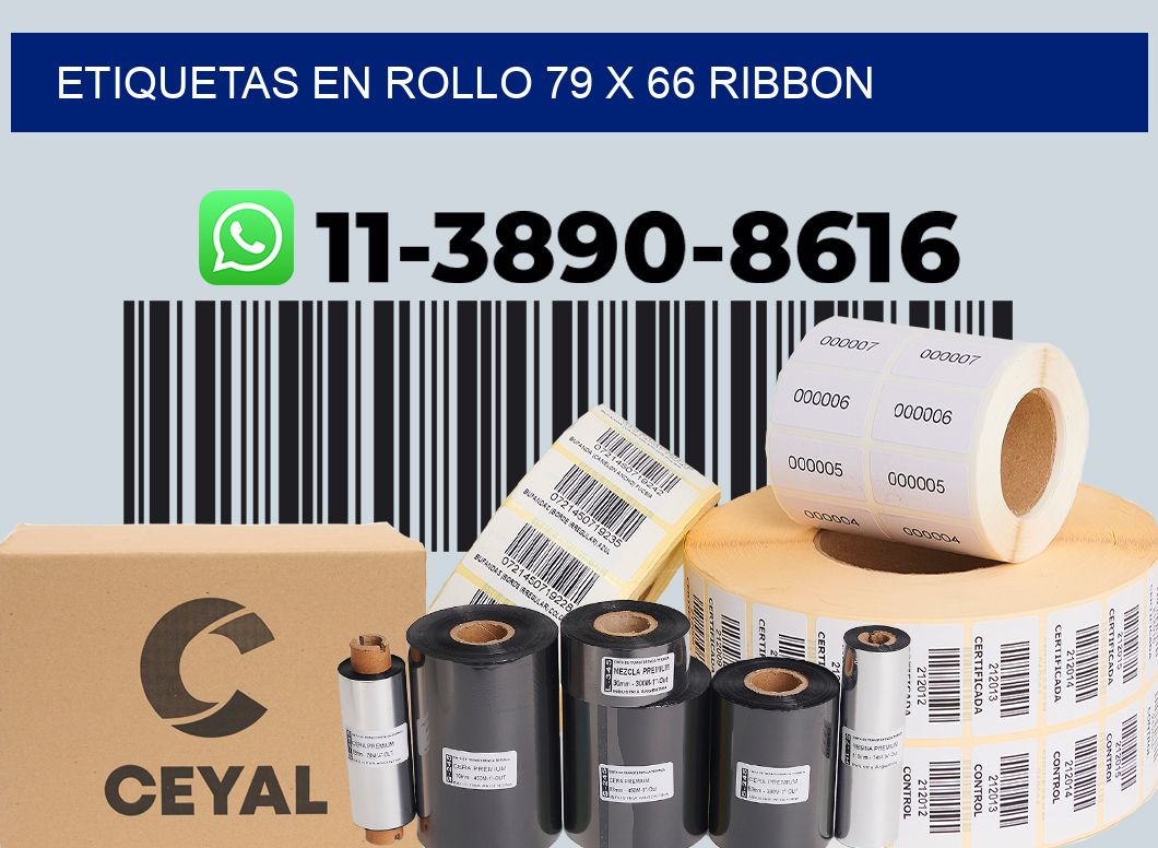 Etiquetas en rollo 79 x 66 ribbon