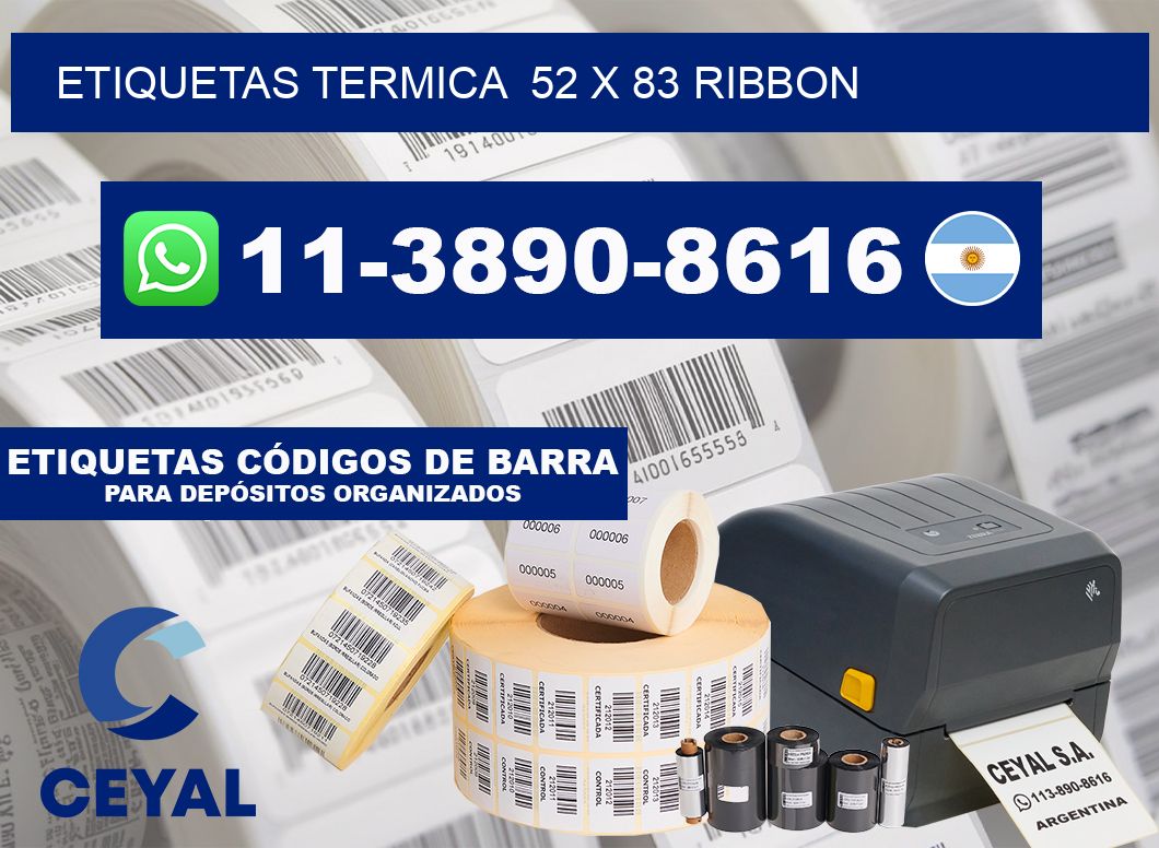 Etiquetas termica  52 x 83 ribbon