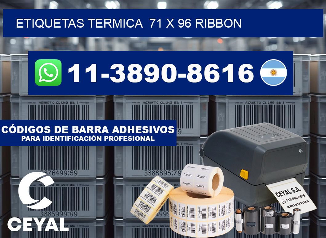 Etiquetas termica  71 x 96 ribbon
