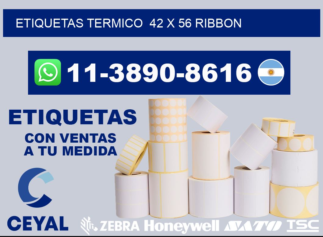 Etiquetas termico  42 x 56 ribbon