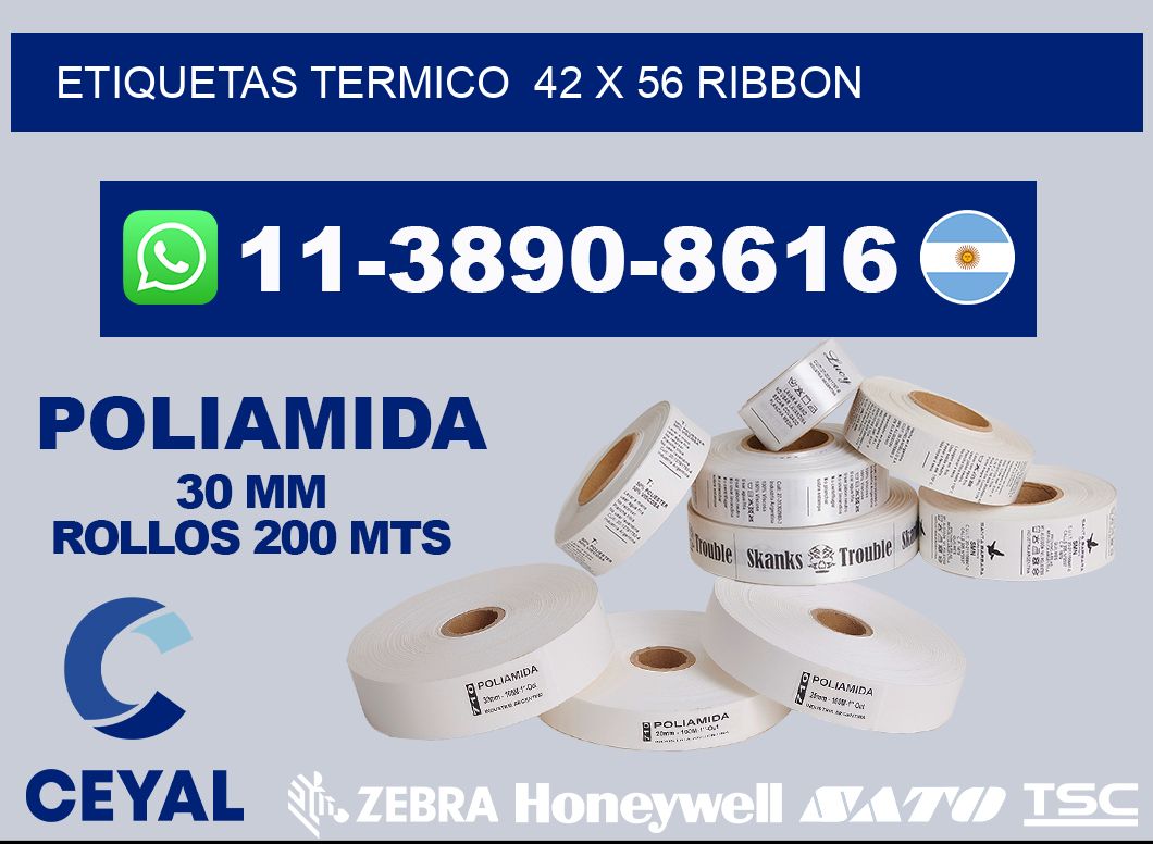 Etiquetas termico  42 x 56 ribbon