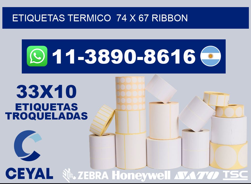 Etiquetas termico 74 x 67 ribbon