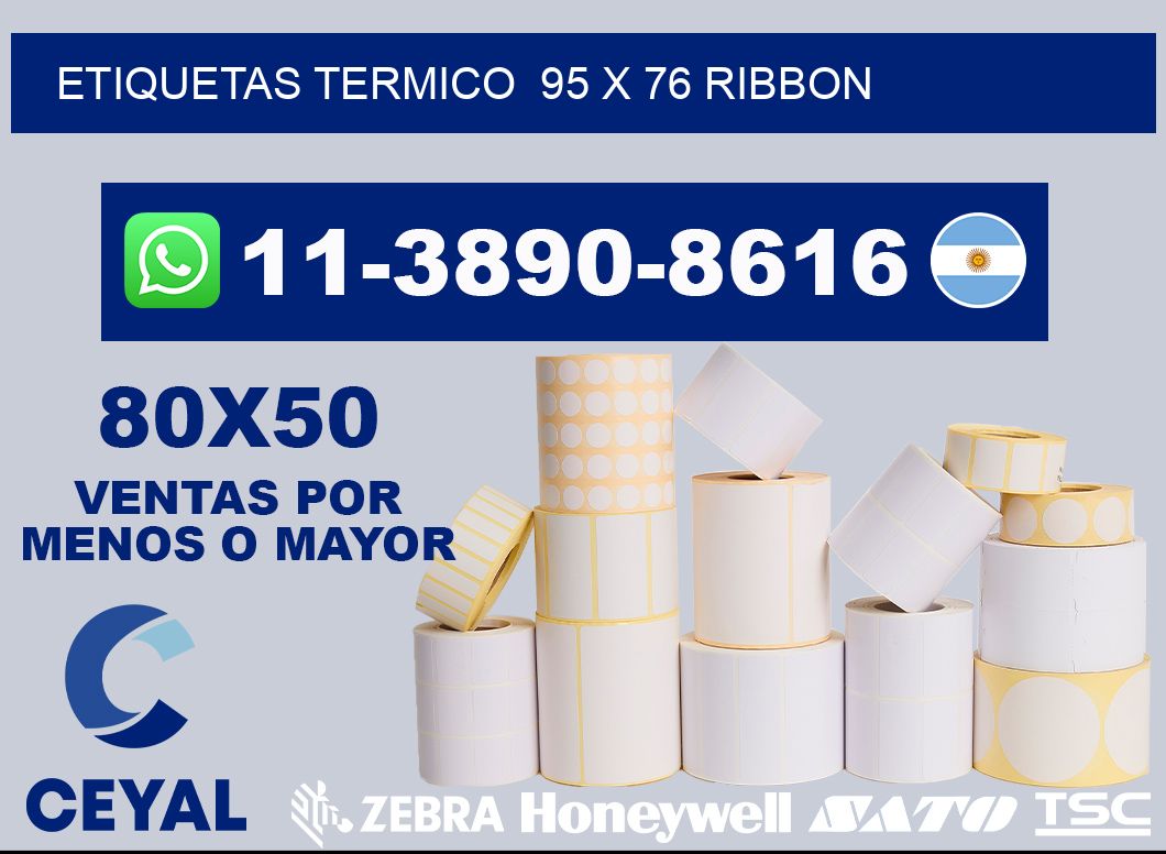 Etiquetas termico  95 x 76 ribbon