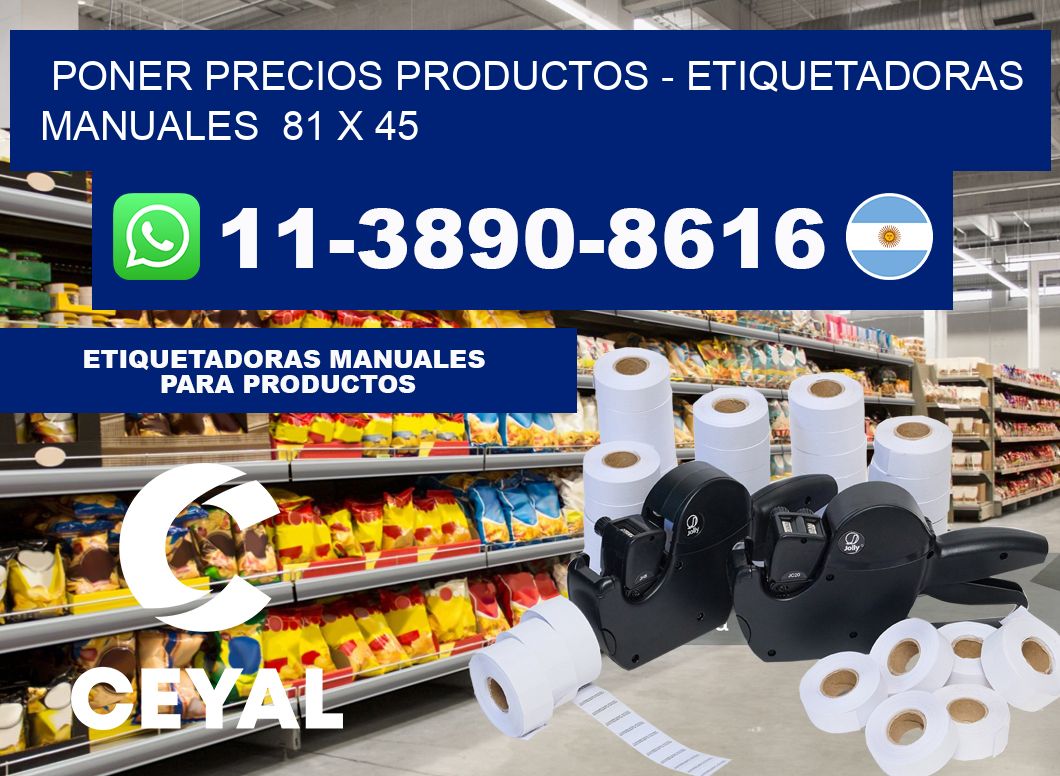 Poner precios productos - Etiquetadoras Manuales  81 x 45
