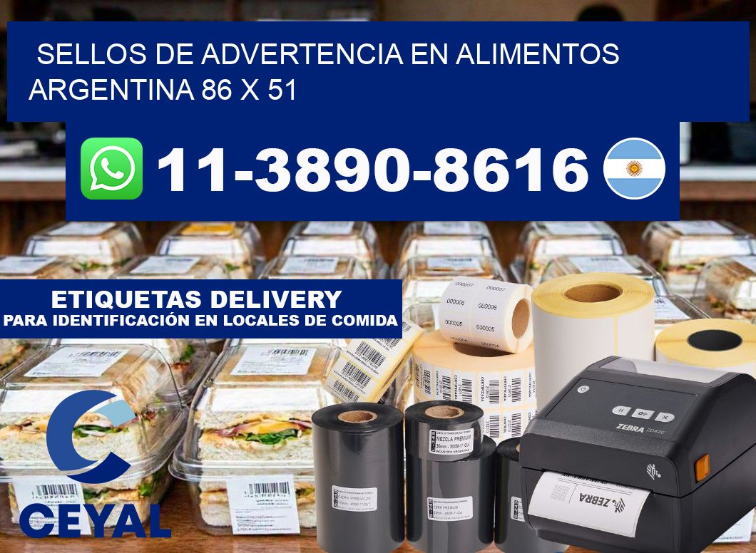 Sellos de advertencia en Alimentos argentina 86 x 51