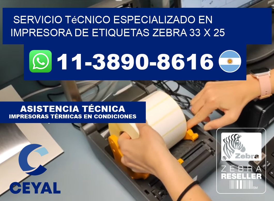 Servicio Técnico Especializado en Impresora de Etiquetas Zebra 33 x 25