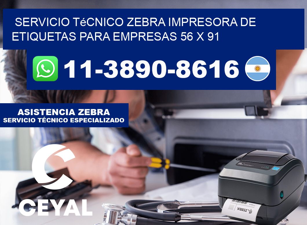 Servicio Técnico Zebra Impresora de Etiquetas para Empresas 56 x 91