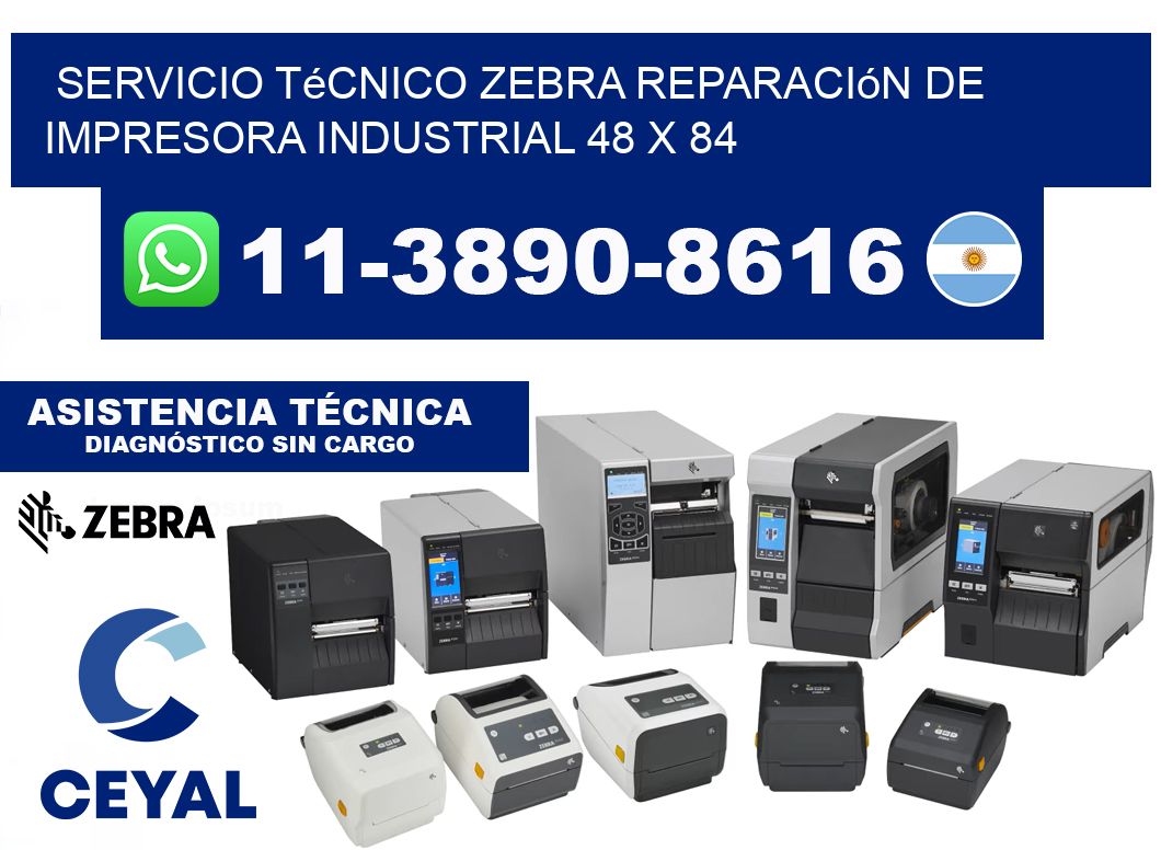 Servicio Técnico Zebra Reparación de Impresora Industrial 48 x 84