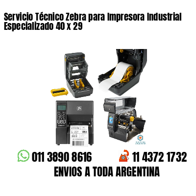 Servicio Técnico Zebra para Impresora Industrial Especializado 40 x 29
