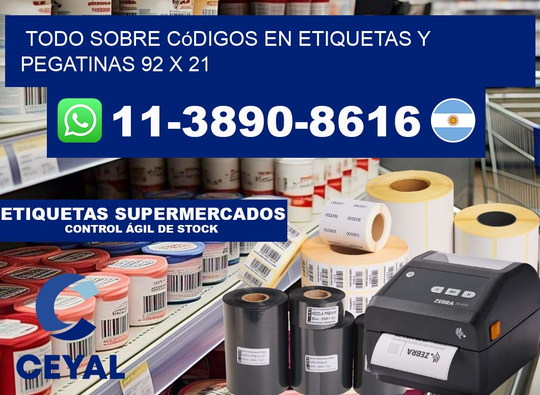 Todo sobre códigos en etiquetas y pegatinas 92 x 21