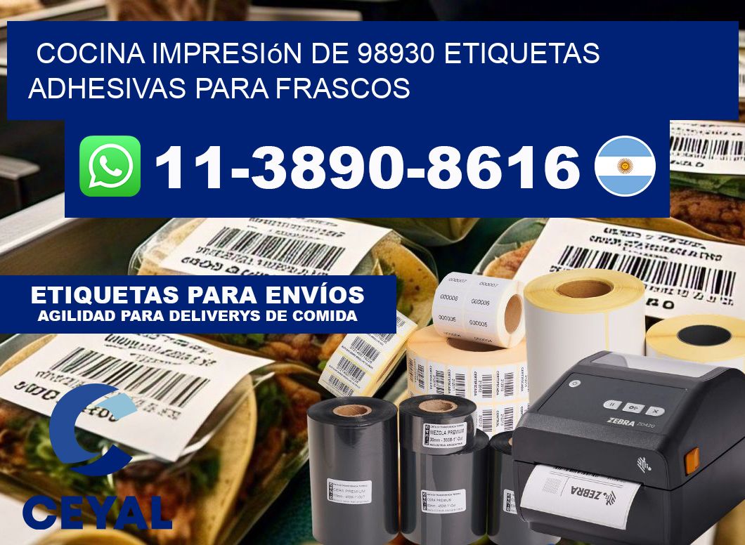 cocina impresión de 98930 etiquetas adhesivas para frascos