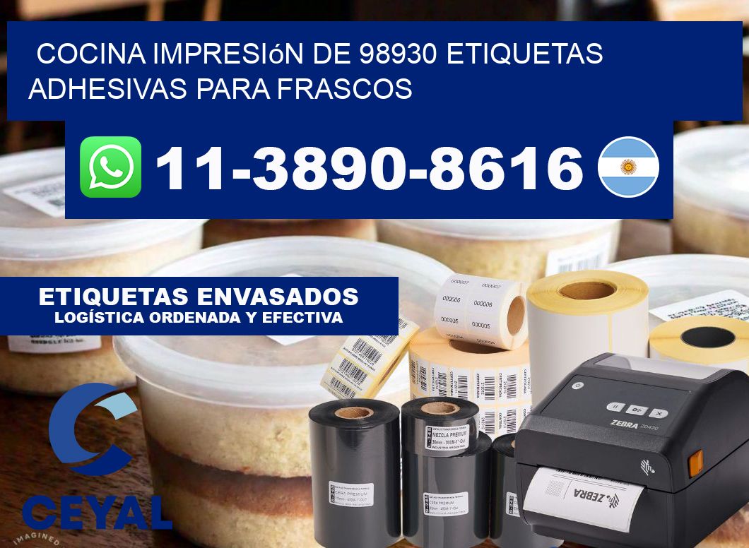 cocina impresión de 98930 etiquetas adhesivas para frascos
