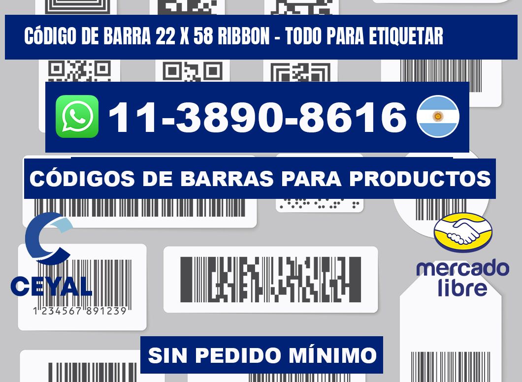 código de barra 22 x 58 ribbon - Todo para Etiquetar