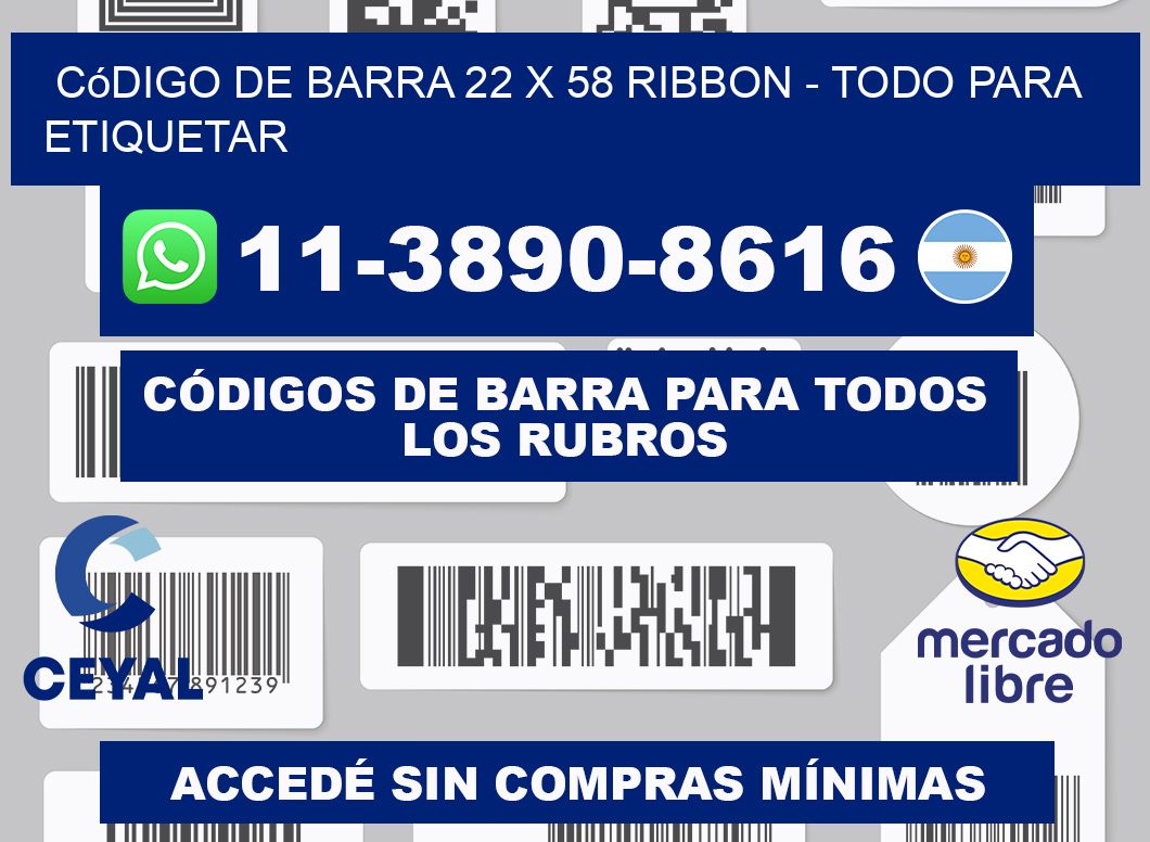 código de barra 22 x 58 ribbon - Todo para Etiquetar