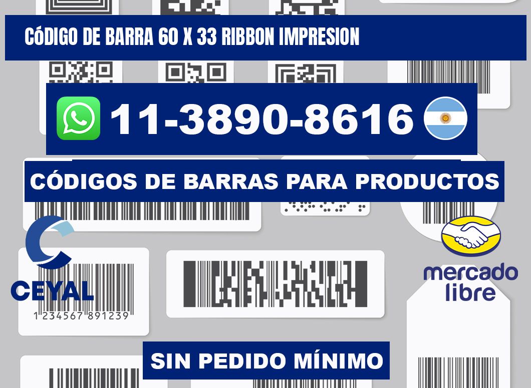 código de barra 60 x 33 ribbon impresion