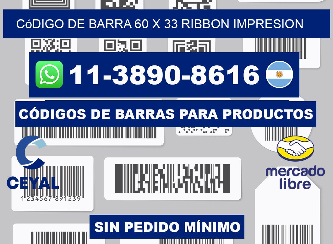 código de barra 60 x 33 ribbon impresion