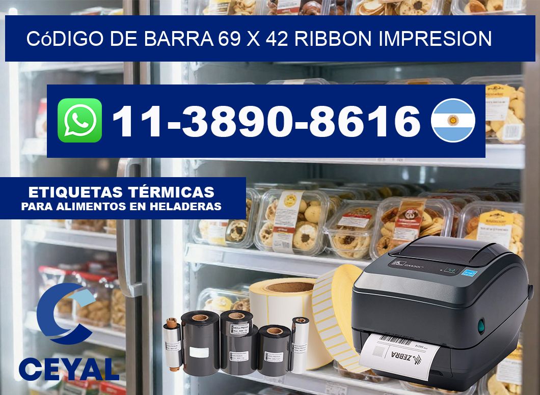 código de barra 69 x 42 ribbon impresion