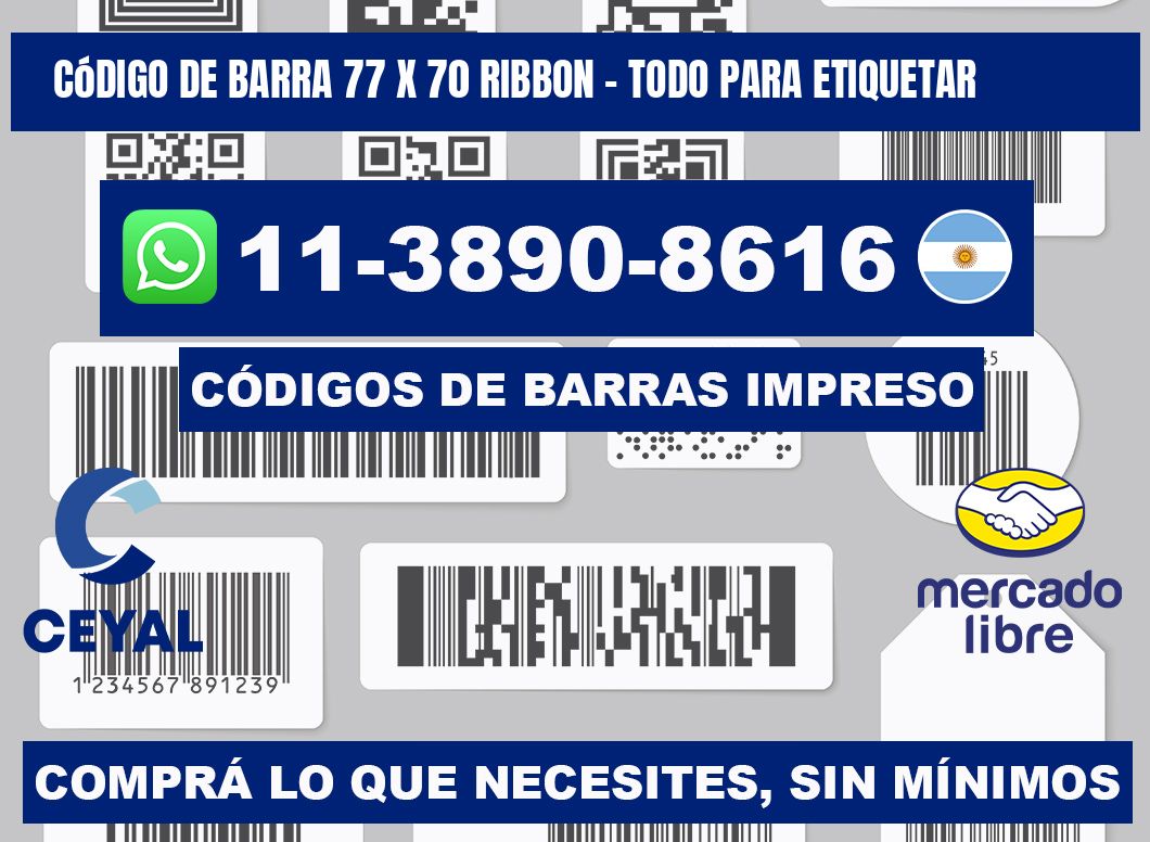 código de barra 77 x 70 ribbon - Todo para Etiquetar
