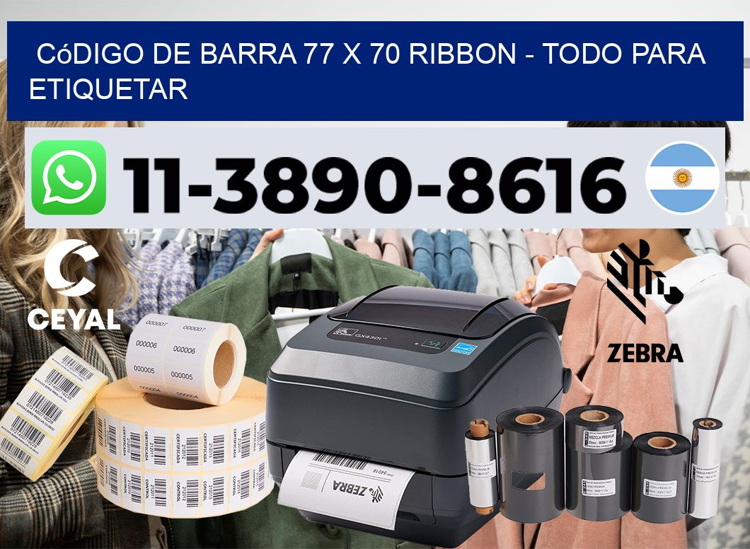 código de barra 77 x 70 ribbon - Todo para Etiquetar