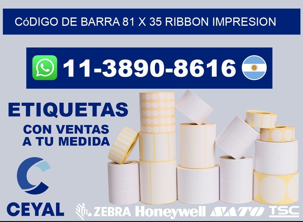 código de barra 81 x 35 ribbon impresion