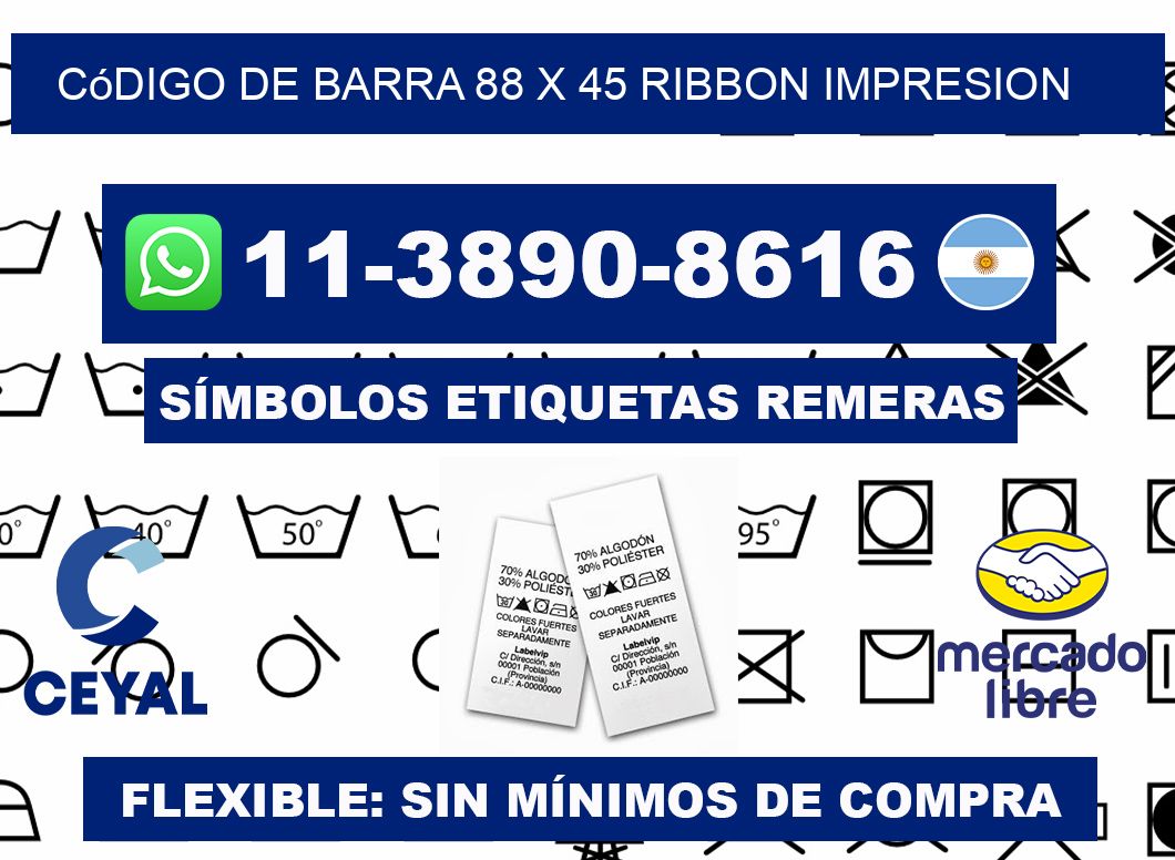 código de barra 88 x 45 ribbon impresion