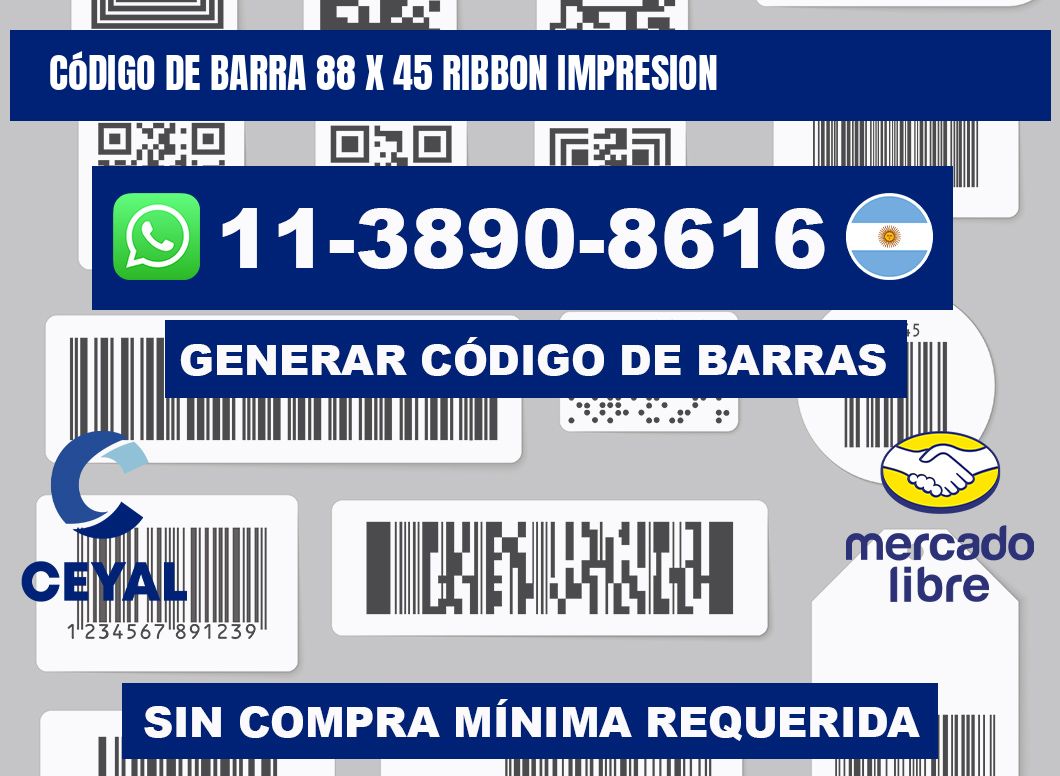 código de barra 88 x 45 ribbon impresion