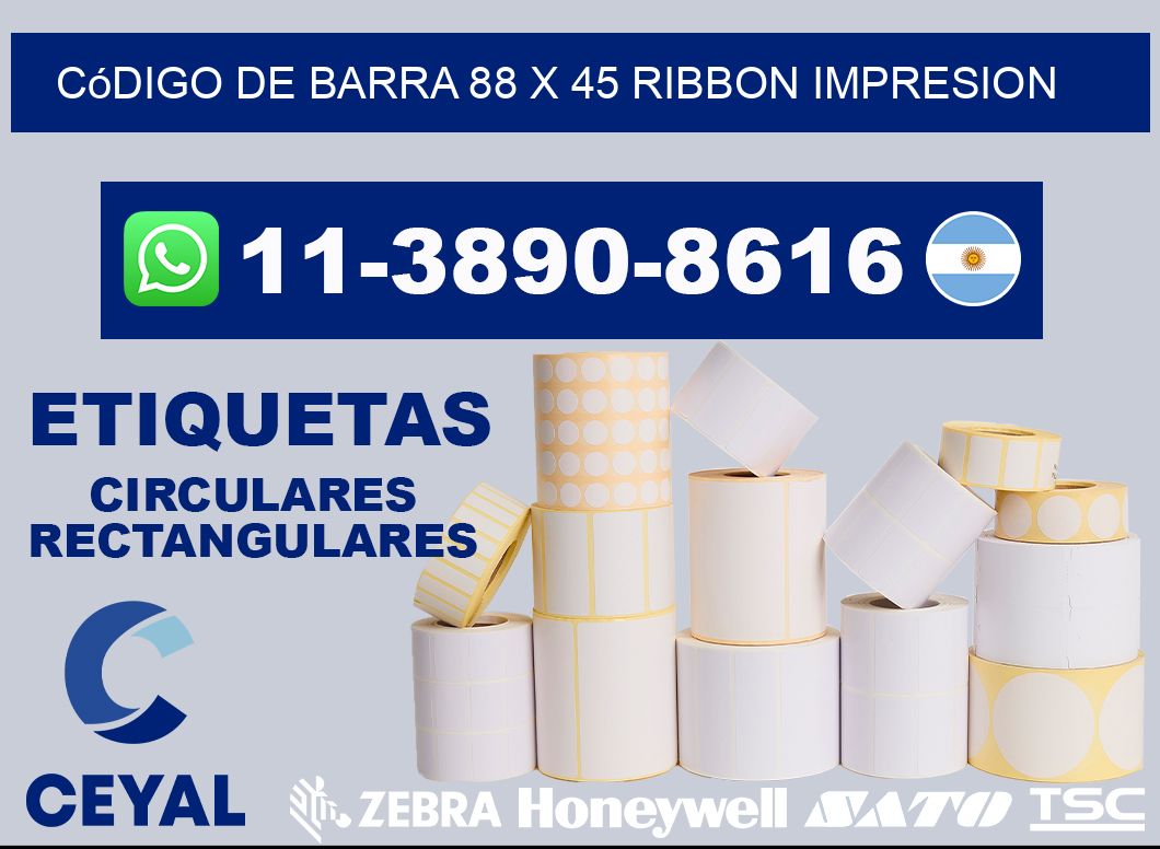 código de barra 88 x 45 ribbon impresion