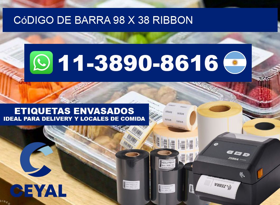 código de barra 98 x 38 ribbon