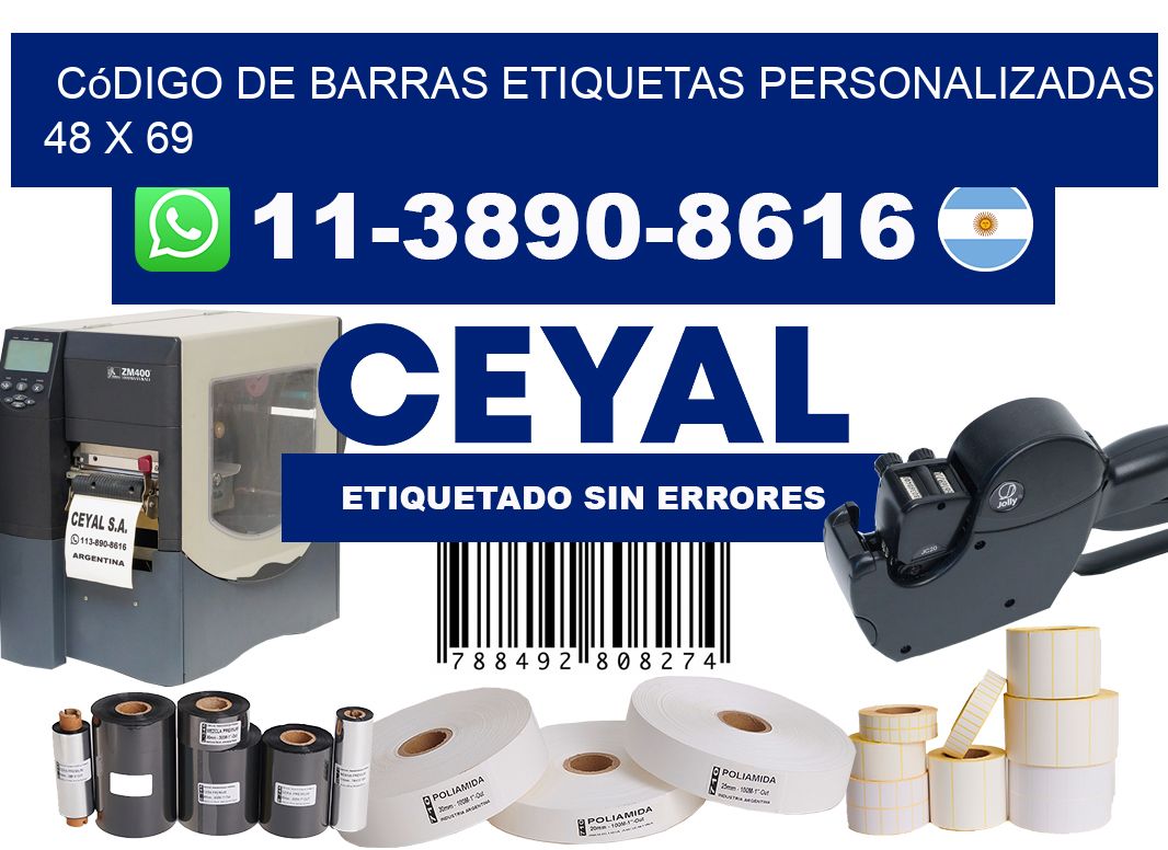 código de barras etiquetas personalizadas 48 x 69