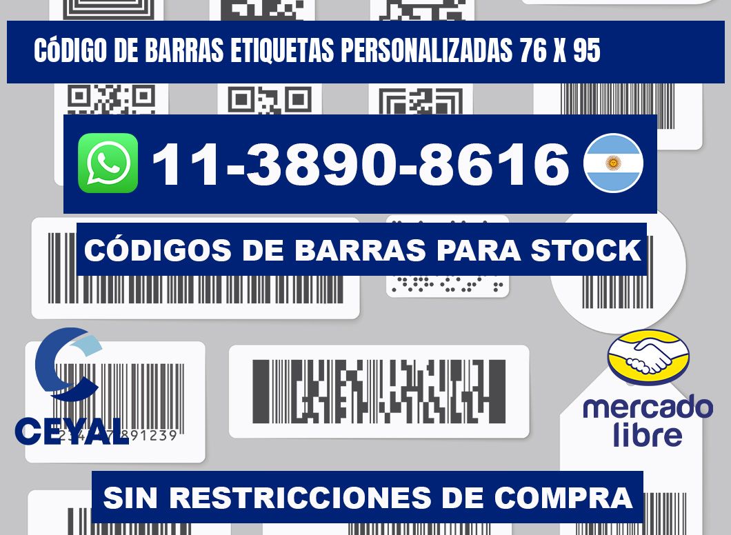 código de barras etiquetas personalizadas 76 x 95