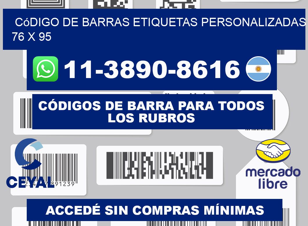 código de barras etiquetas personalizadas 76 x 95