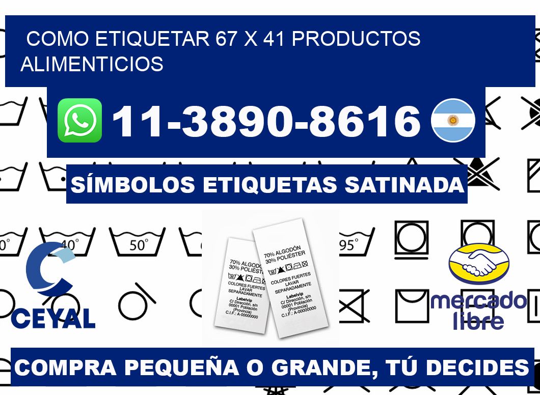como etiquetar 67 x 41 productos alimenticios