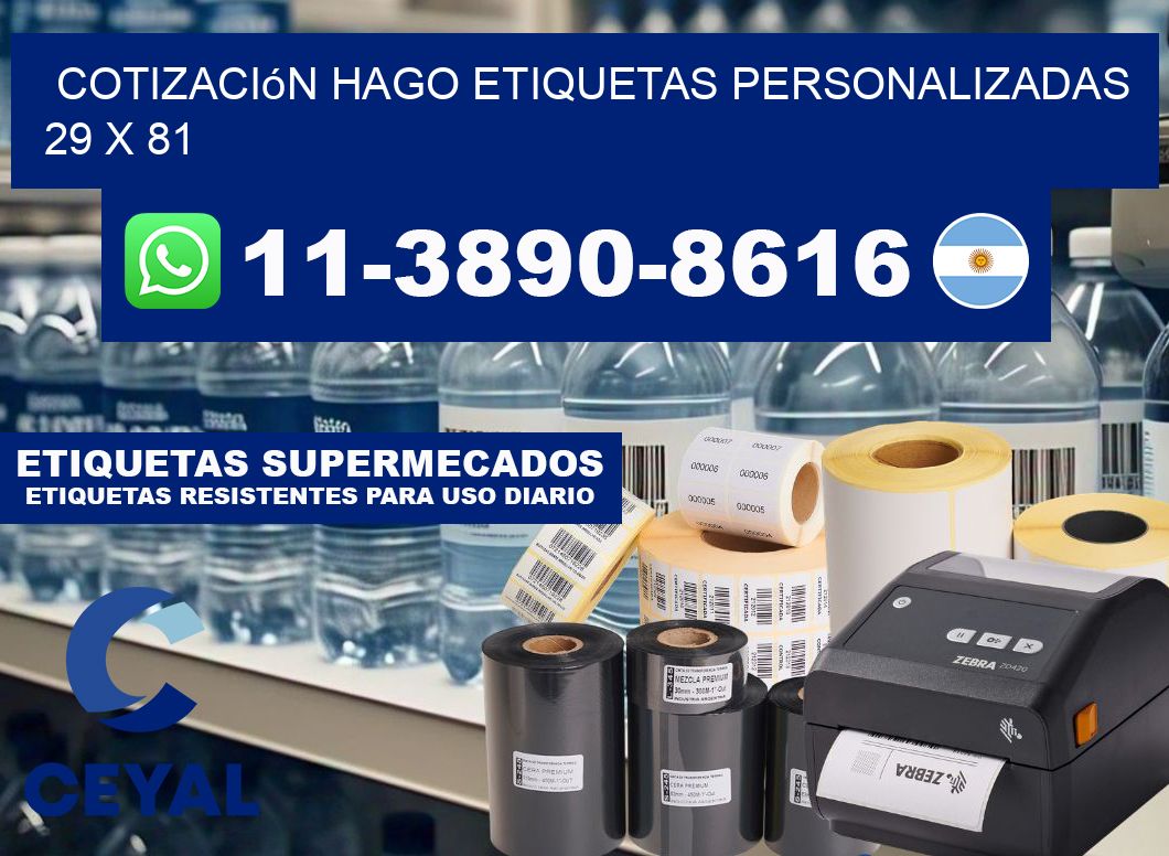 cotización hago etiquetas personalizadas 29 x 81