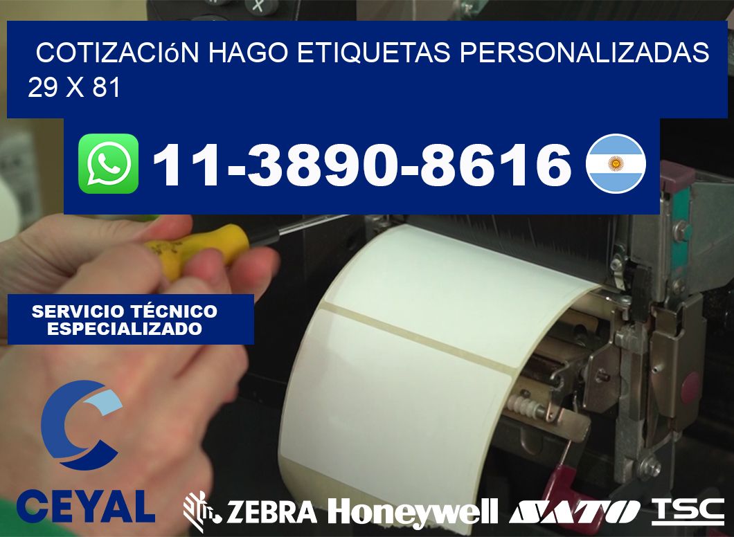 cotización hago etiquetas personalizadas 29 x 81