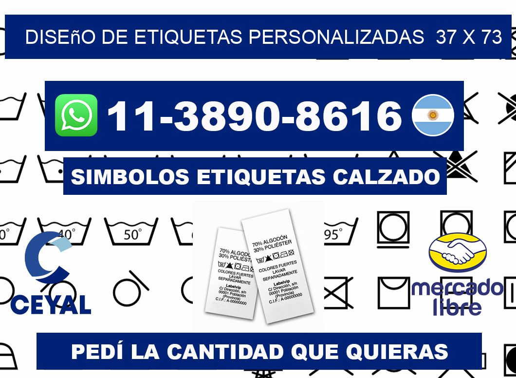 diseño de etiquetas personalizadas  37 x 73