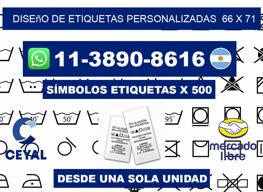 diseño de etiquetas personalizadas  66 x 71