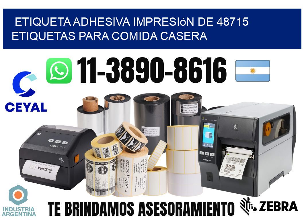 etiqueta adhesiva impresión de 48715 etiquetas para comida casera