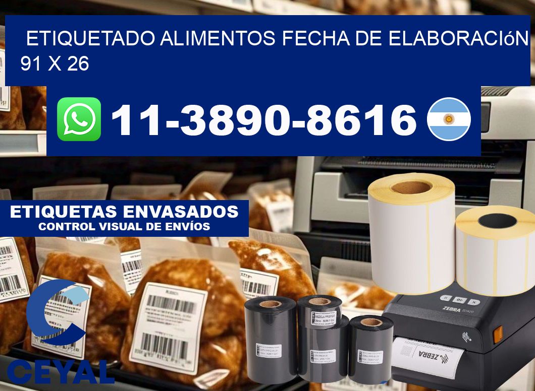 etiquetado alimentos Fecha de elaboración 91 x 26